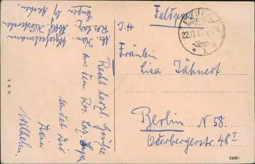 Postkaart Eupen Eingang zum Langestal. 1917  gel. Feldpoststempel