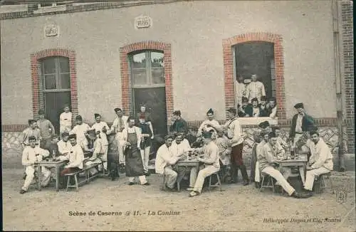 CPA .Frankreich Patriotika Scène de Caserne 11.- La Cantine 1912