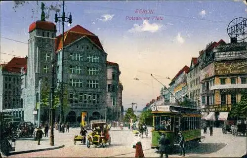 Ansichtskarte Tiergarten-Berlin Potsdamer Platz 1918