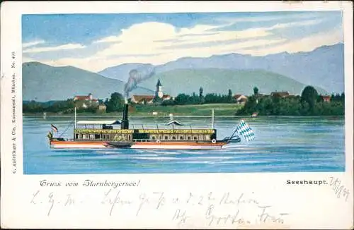 Ansichtskarte Seeshaupt Schiffe Dampfer Steamer 1899