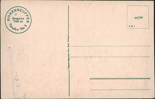 Ansichtskarte Neuffen Burg Hohenneuffen bei Mondschein 1918