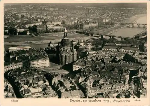 Ansichtskarte Dresden Luftbild vor der Zerstörung 1945/1961 Walter Hahn:12972