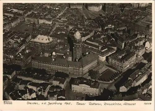 Dresden Luftbild Innenstadt vor der Zerstörung 1945 1960 Walter Hahn:13008