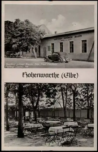 Ansichtskarte Hohenwarthe-Möser Gasthof grüner Baum - 2 Bild 1936