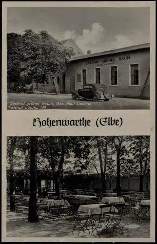 Hohenwarthe-Möser Gasthof grüner Baum, Bes, Paul Dedens - Auto 1938