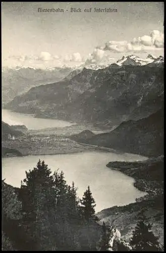 Ansichtskarte Interlaken Niesenbahn Blick auf Interlaken 1910