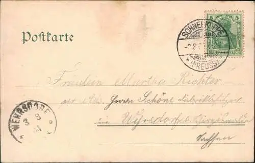 Krummhübel Karpacz Schneekoppe Sněžka Śnieżka Riesenbaude 1904  Stempel SK