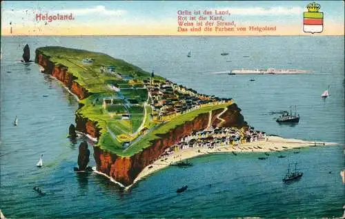 Ansichtskarte Helgoland (Insel) Aus der Vogelschau 1914