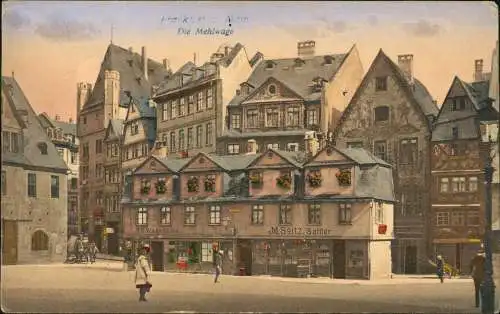 Ansichtskarte Frankfurt am Main Die Mehlwaage Sattlerei M. Seitz 1914