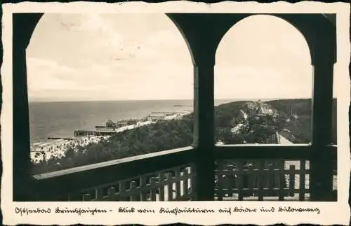 Ansichtskarte Kühlungsborn Blick vom Kurhausturm auf den Strand 1937