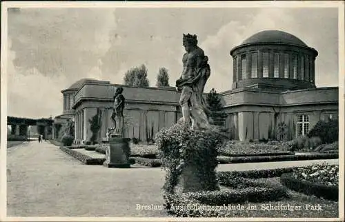 Postcard Breslau Wrocław Ausstellungsgebäude im Scheitniger Park 1937
