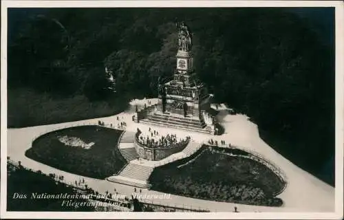 Ansichtskarte Rüdesheim (Rhein) Luftbild Niederwalddenkmal 1930