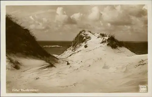 Ansichtskarte List auf Sylt Wanderdünen am Strand - Fotokarte 1928