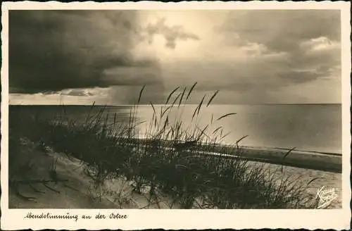 Postcard Ostpreußen (allgemein) Abendstimmung am Strand 1939  gel. Stempel Cranz