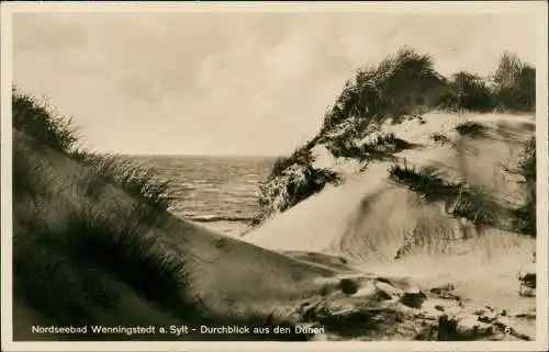 Ansichtskarte Wenningstedt-Braderup (Sylt) Durchblick aus den Dünen 1936