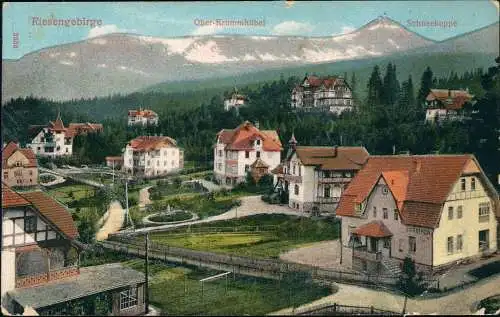 Postcard Krummhübel Karpacz Villen, Villa Gerda u. Schneekoppe 1917