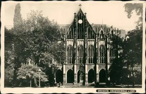 Ansichtskarte Dresden Kreuz-Gymnasium - Fotokarte 1930