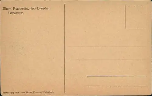 Innere Altstadt-Dresden Dresdner Residenzschloss Turmzimmer. 1928