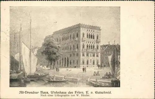 Ansichtskarte Dresden Haus, Wohnhaus des Frhrn. E. v. Gutschmid. 1914