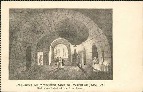 Innere Altstadt-Dresden Das Innere des Pirnaischen Tores 1793/1914