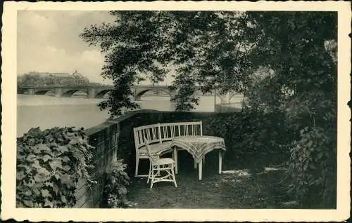 Ansichtskarte Innere Vorstadt-Dresden Hotel Bellevue, Gartenterrasse 1929