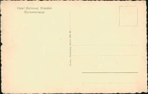 Ansichtskarte Innere Vorstadt-Dresden Hotel Bellevue, Gartenterrasse 1929