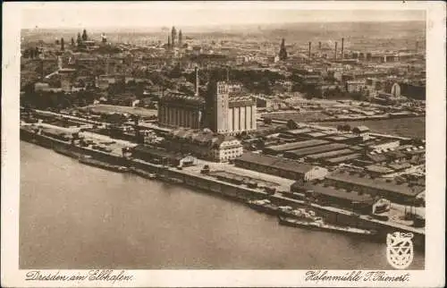 Ansichtskarte Friedrichstadt-Dresden Luftbild Hafenmühle-Bienert 1928