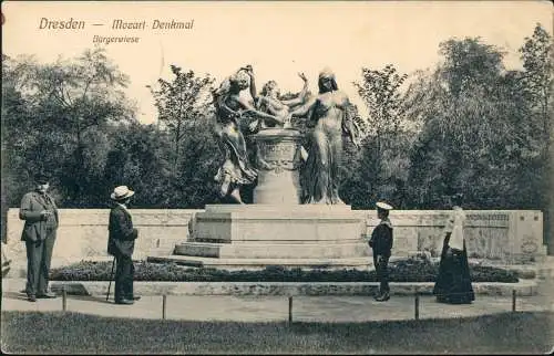 Ansichtskarte Dresden Bürgerwiese Mozart. Denkmal 1910