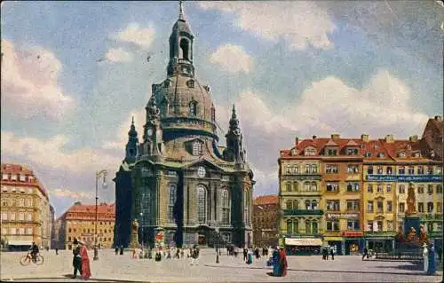 Ansichtskarte Innere Altstadt-Dresden Neumarkt Frauenkirche 1925