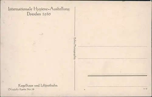 Ansichtskarte Dresden Kugelhaus und Liliputbahn 1930