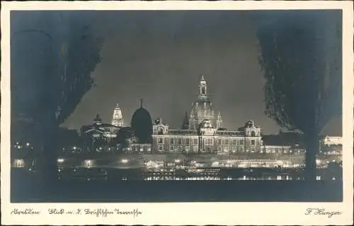 Ansichtskarte Dresden Altstadt bei Nacht 1936