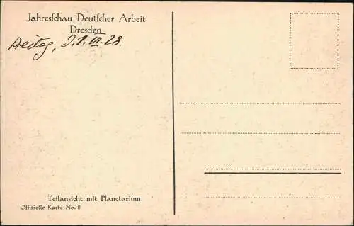 Dresden Jahresschau Deutscher Arbeit Teilansicht mit Planetarium 1928