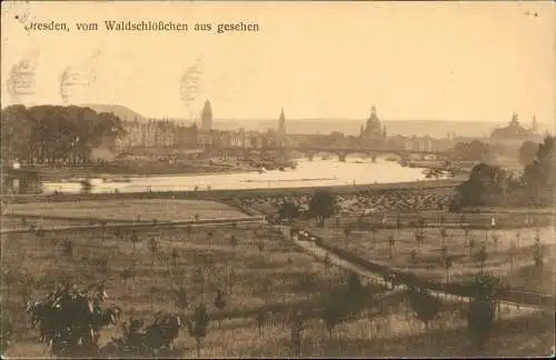 Ansichtskarte Dresden vom Waldschlößchen aus gesehen 1926