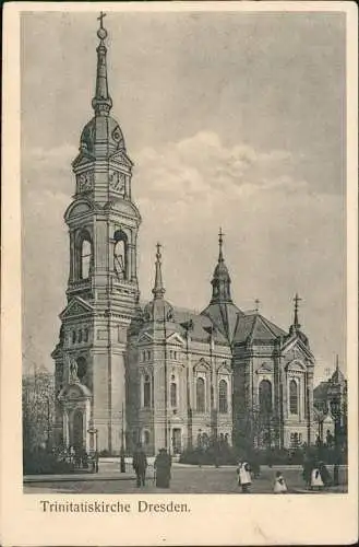 Ansichtskarte Johannstadt-Dresden Trinitatiskirche 1922