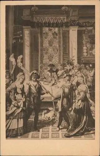 Innere Altstadt-Dresden Residenzschloß Gobelin im kleinen Speisesaal. 1924