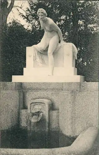 Ansichtskarte Dresden Neuer Brunnen auf der Bürgerwiese 1908