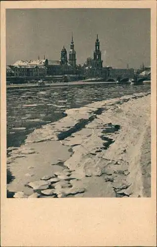 Ansichtskarte Dresden Altstadt im Winter 1928