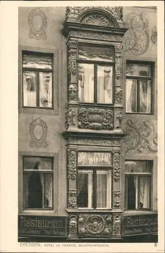 Ansichtskarte Innere Altstadt-Dresden Hotel de France Wilsdruffer Straße 1928