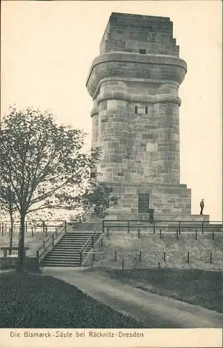 Ansichtskarte Räcknitz-Dresden Bismarcksäule 1913