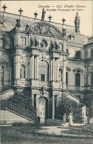 Seevorstadt-Ost/Großer Garten-Dresden Westliche Freitreppe am Palais 1912