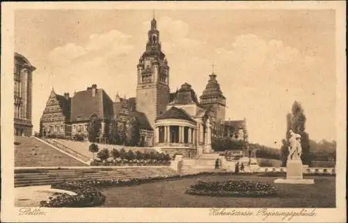 Postcard Stettin Szczecin Hakenterrasse - Rückseite Denkmal 1926