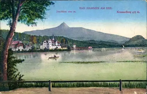 Postcard Hammer am See Hamr na Jezeře Stadtblick 1926