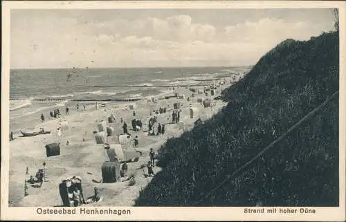 Postcard Henkenhagen Ustronie Morskie Strand,belebt 1930