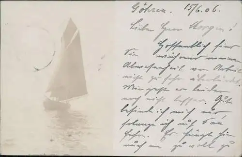 Ansichtskarte Göhren (Rügen) Segelboot auf dem Meer 1906