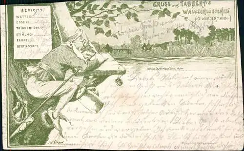 Ansichtskarte Oberschöneweide-Berlin Tabberts Waldschlößchen - Zwerg 1899