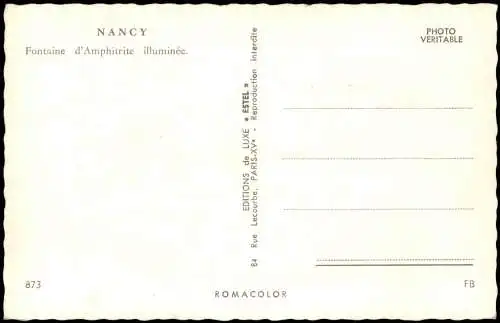 CPA Nancy Fontaine d'Amphitrite illuminée 1960