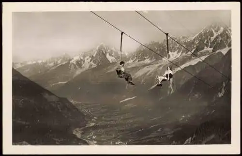 Chamonix-Mont-Blanc Télé-Siège du COL de VOZA au PRARION vallée Aiguilles 1960