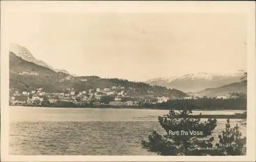 Postcard Voss (Norwegen) Vossevangen Stadtblick - Norge 1928