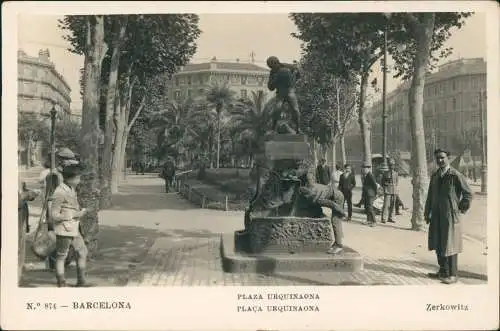 Postales Barcelona Plaza Urquinaona 1928