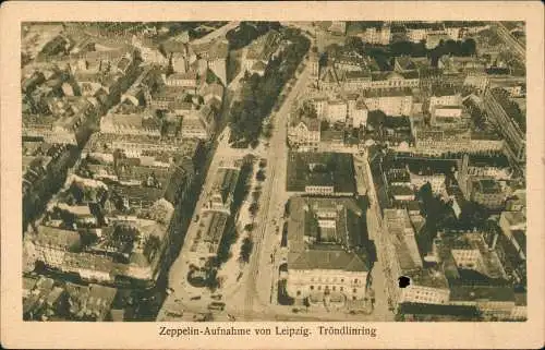 Ansichtskarte Leipzig Luftbild Zeppelin-Aufnahme Tröndlinring 1920